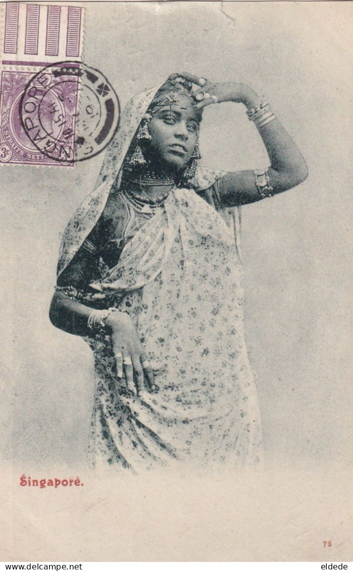 Malay Hindu Woman In Singapore P. Used Stamp - Maleisië