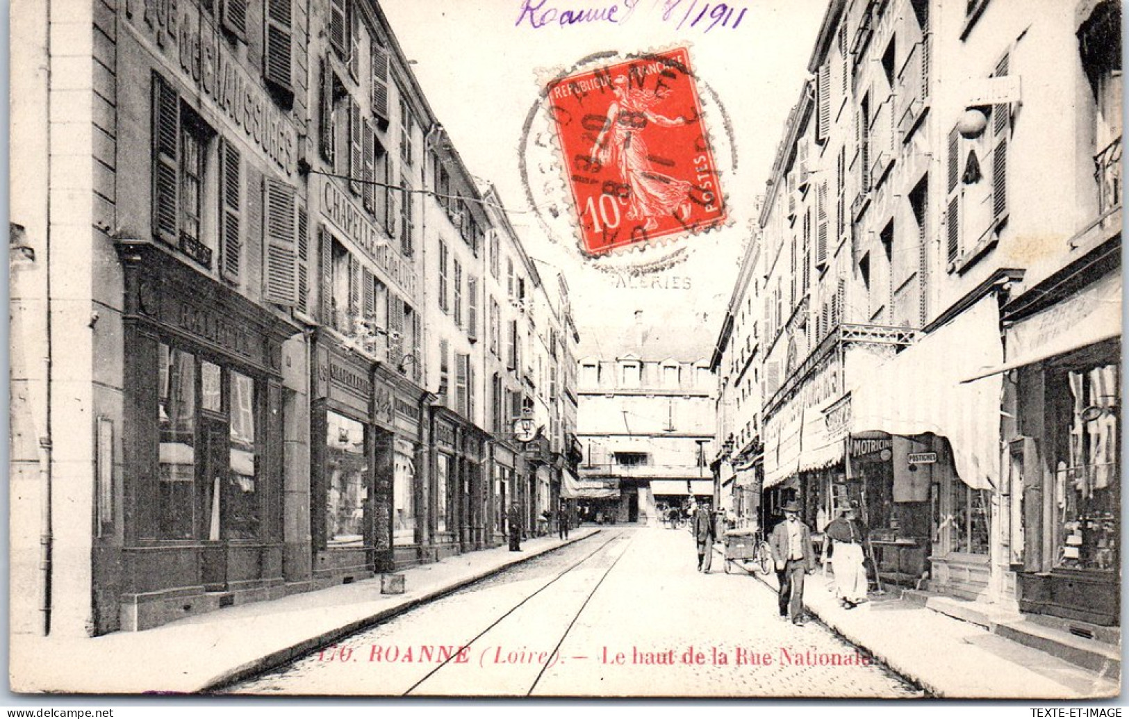 42 ROANNE - Le Haut De La Rue Nationale. - Roanne