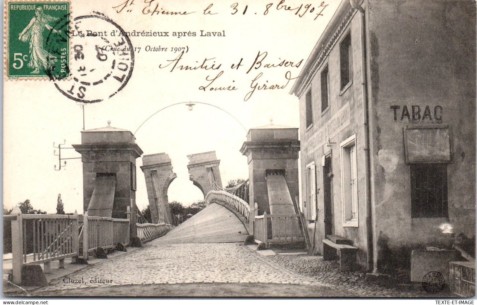 42 ANDREZIEUX - Le Pont En Octobre 1907 - Andrézieux-Bouthéon