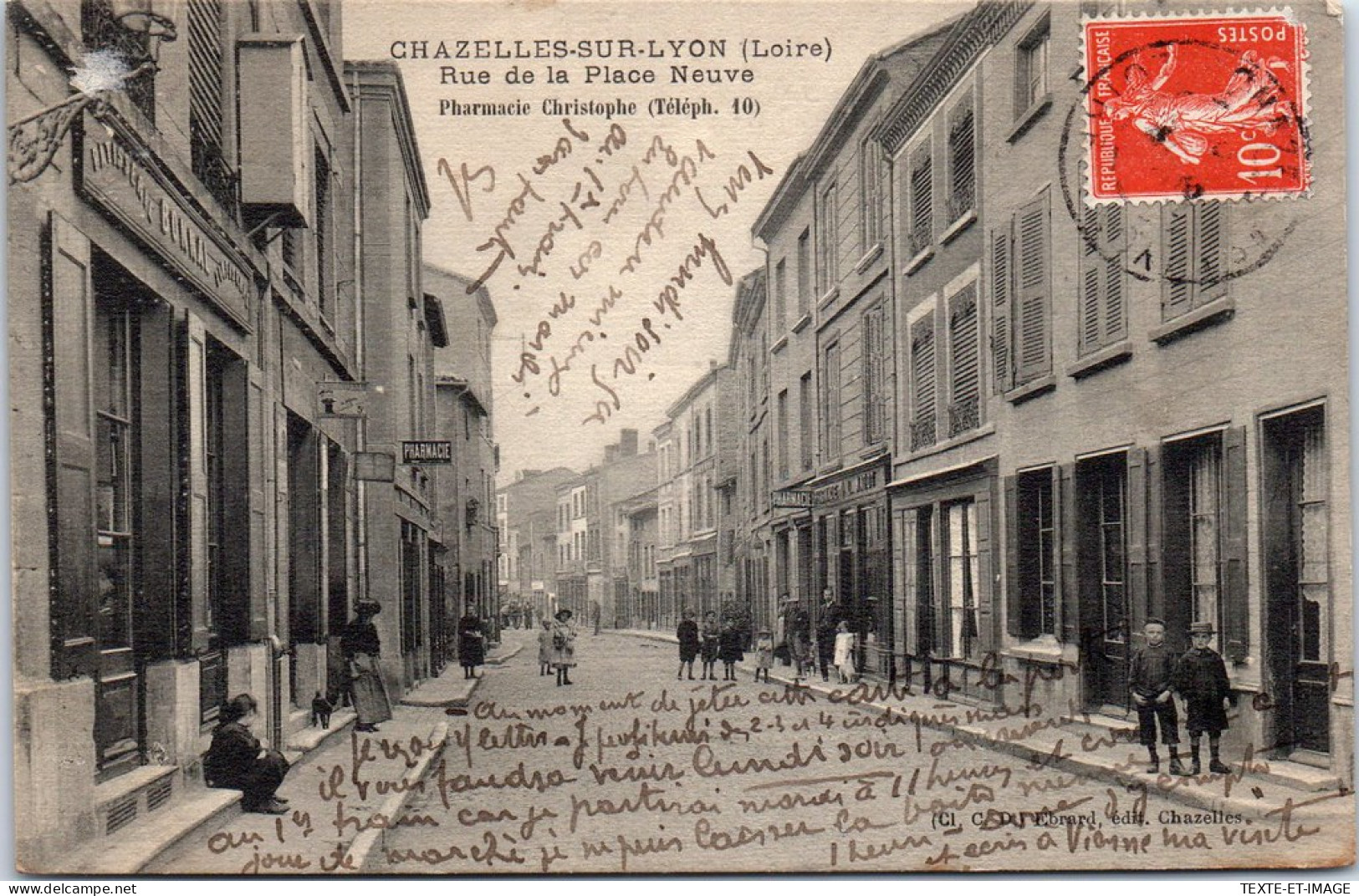 42 CHAZELLES SUR LYON - La Rue De La Place Neuve  - Sonstige & Ohne Zuordnung
