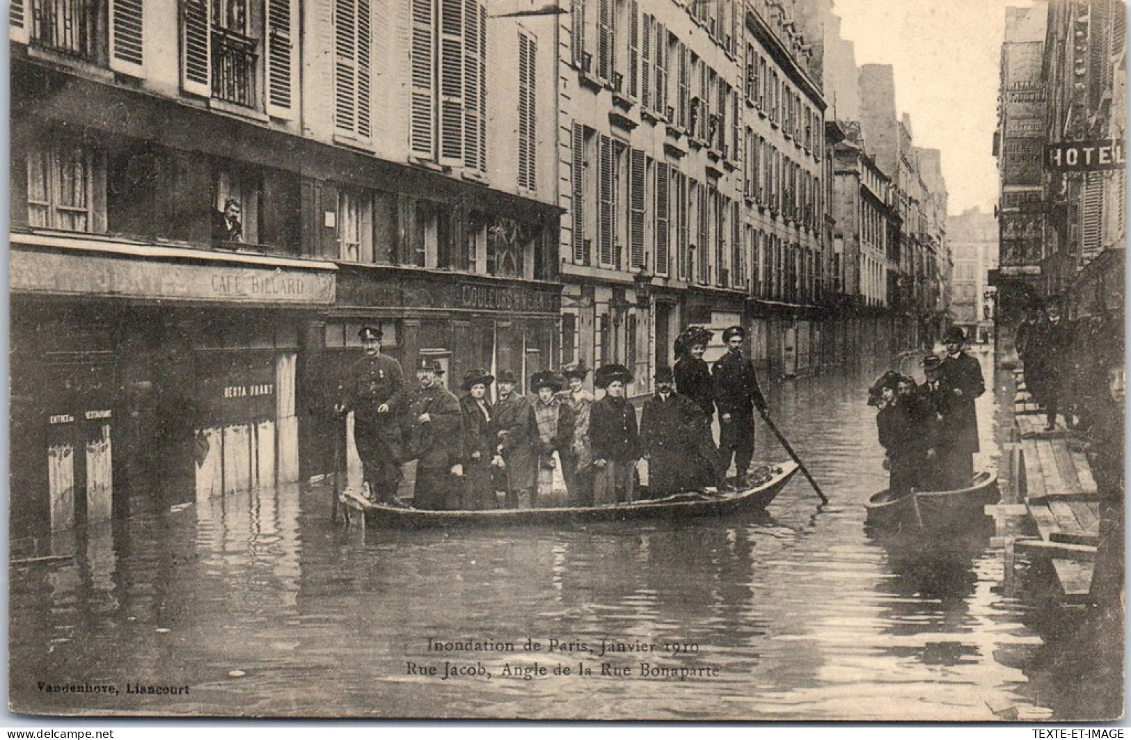 75006 PARIS - La Rue Jacob Pendant La Crue De 1910 - Arrondissement: 06