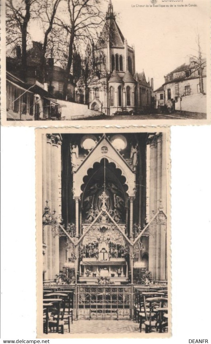 BONSECOURS : Le Choeur De La Basilique Vu De La Route De Condé + Intérieur De La Basilique ( 2 Cartes ). - Péruwelz