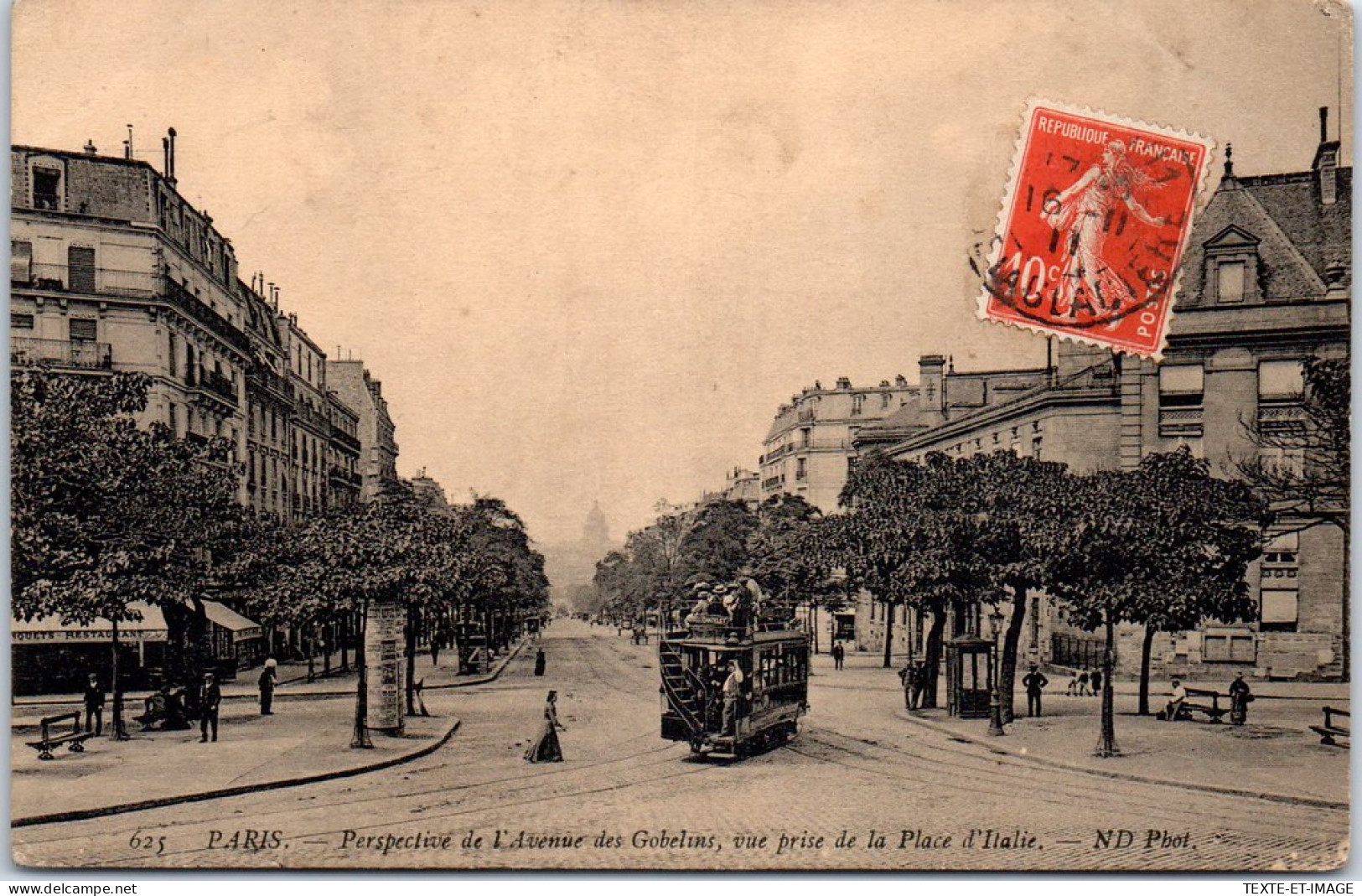 75013 PARIS - Vue Prise De La Place D'Italie Vers L'avenue Des Gobelins  - Arrondissement: 13