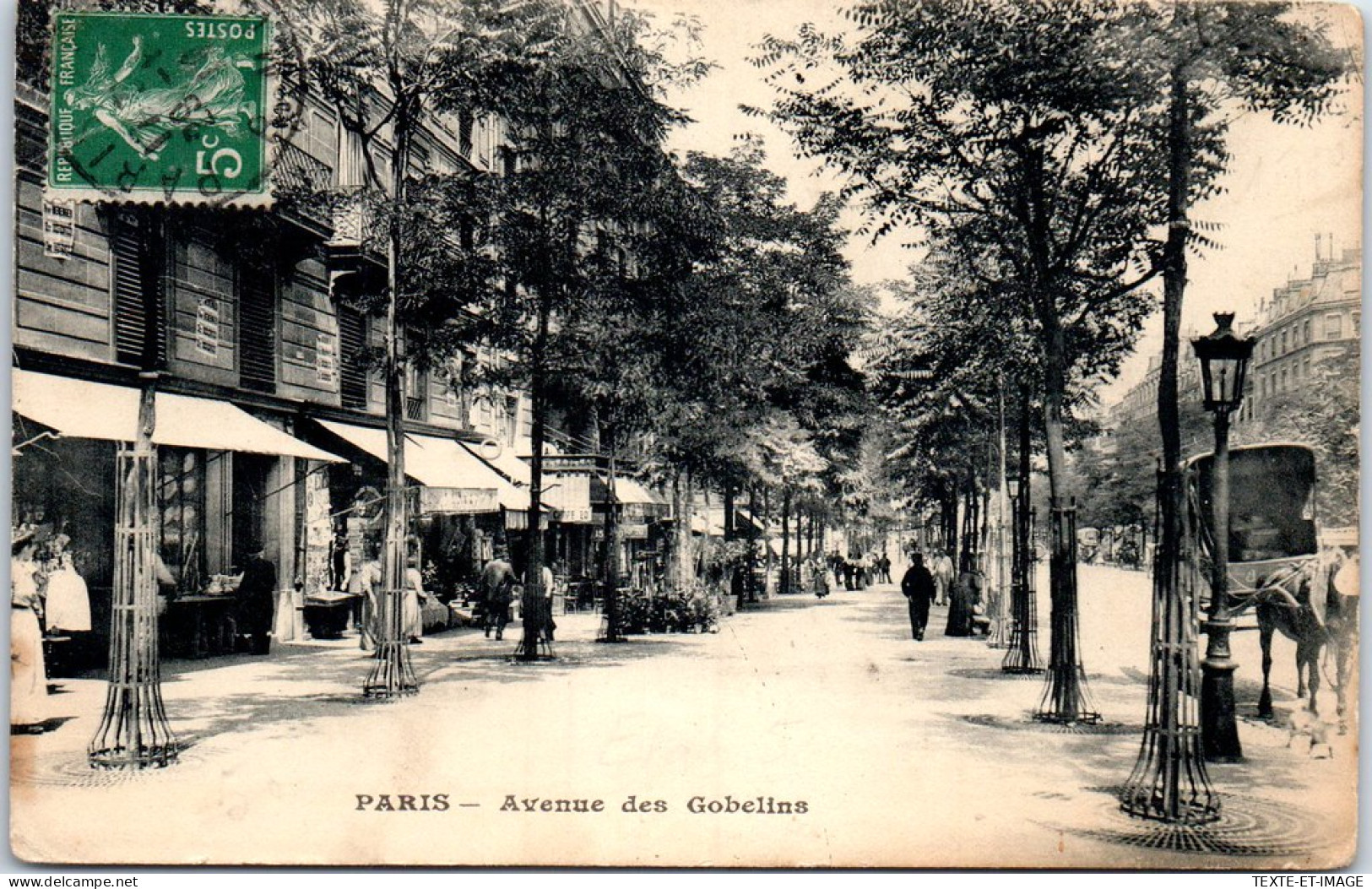 75013 PARIS - Trottoir Avenue Des Gobelins  - Arrondissement: 13