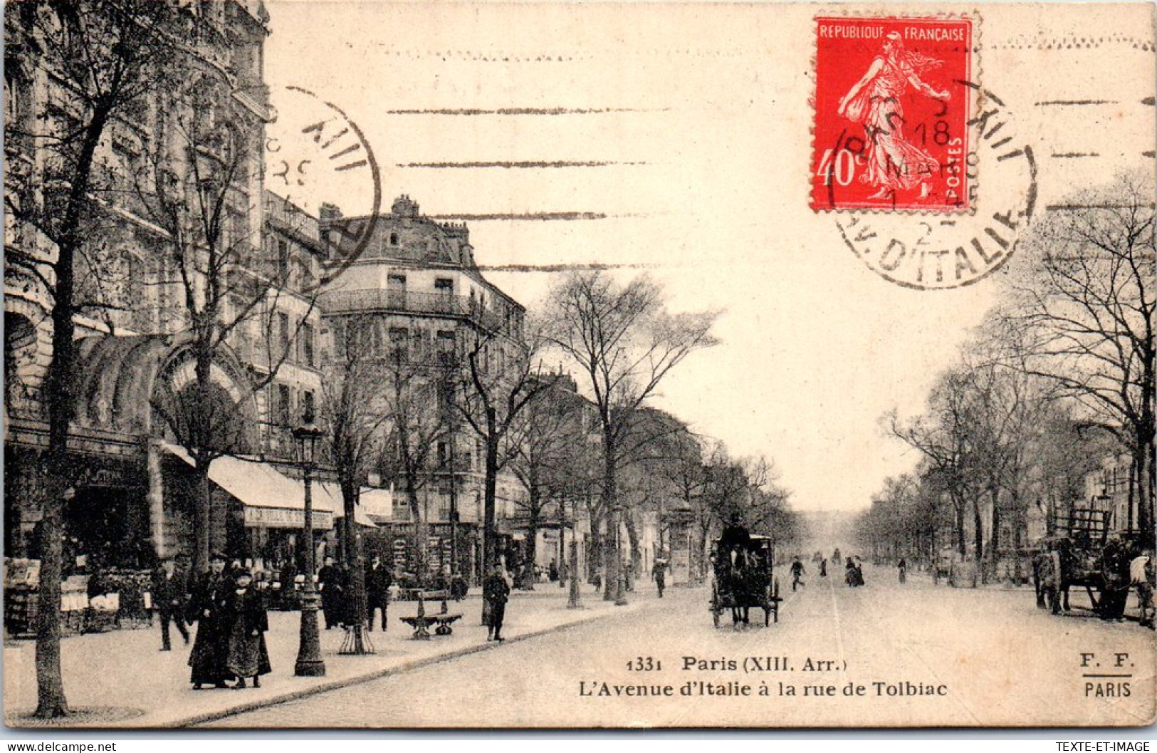 75013 PARIS - L'avenue D'Italie Et Rue De Tolbiac  - Arrondissement: 13