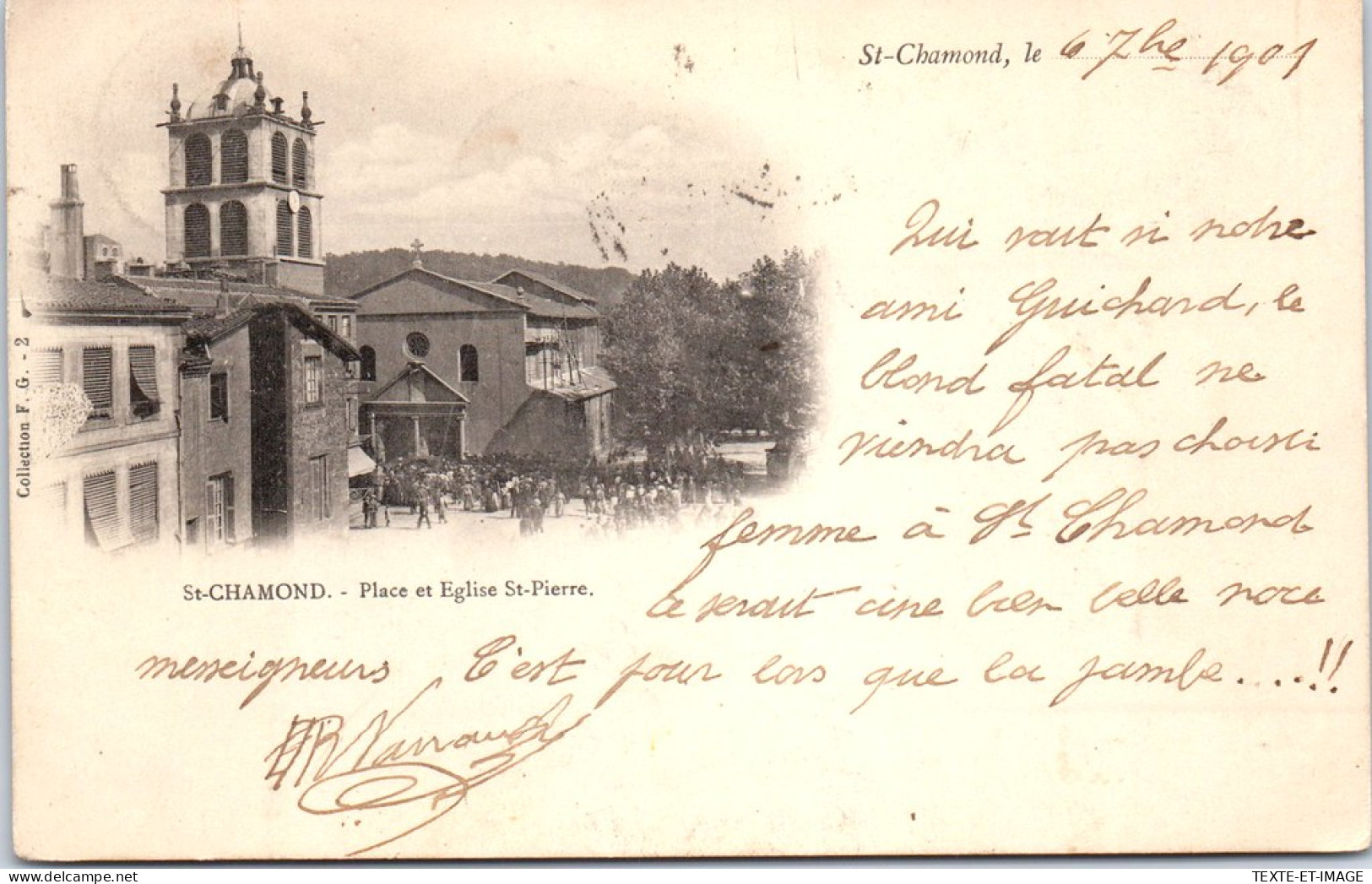 42 SAINT CHAMOND - Place Et Eglise Saint Pierre - Saint Chamond