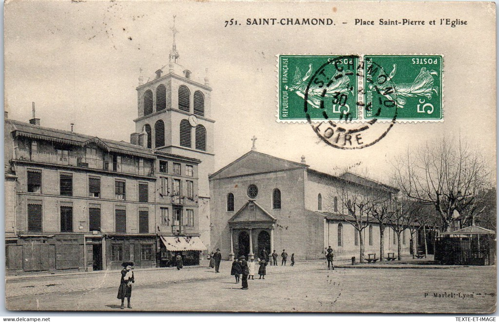 42 SAINT CHAMOND - L'eglise & La Place Saint Pierre. - Saint Chamond