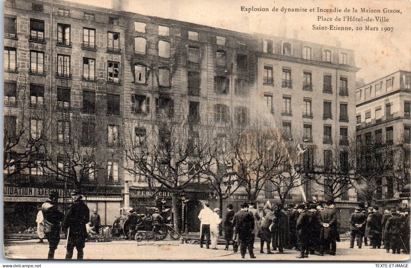 42 SAINT ETIENNE - Explosion Place De L'hotel De Ville 1907 - Saint Etienne