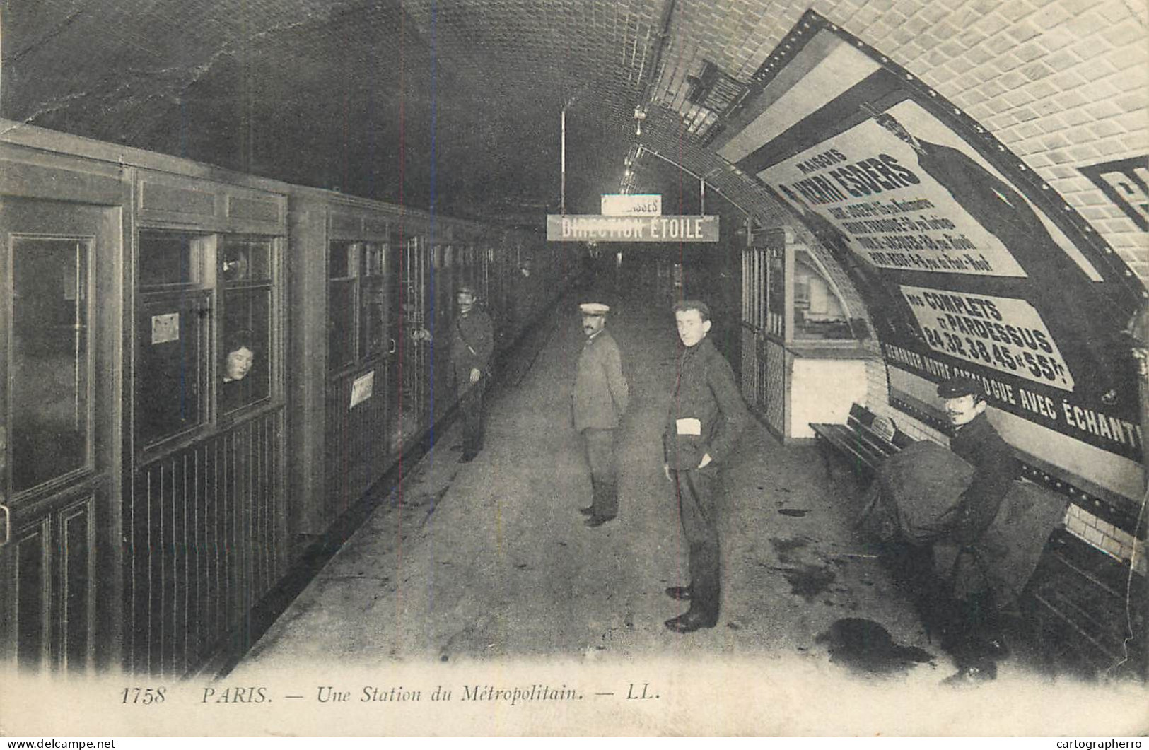 Cpa Paris Un Station Metropolitain - Stations, Underground