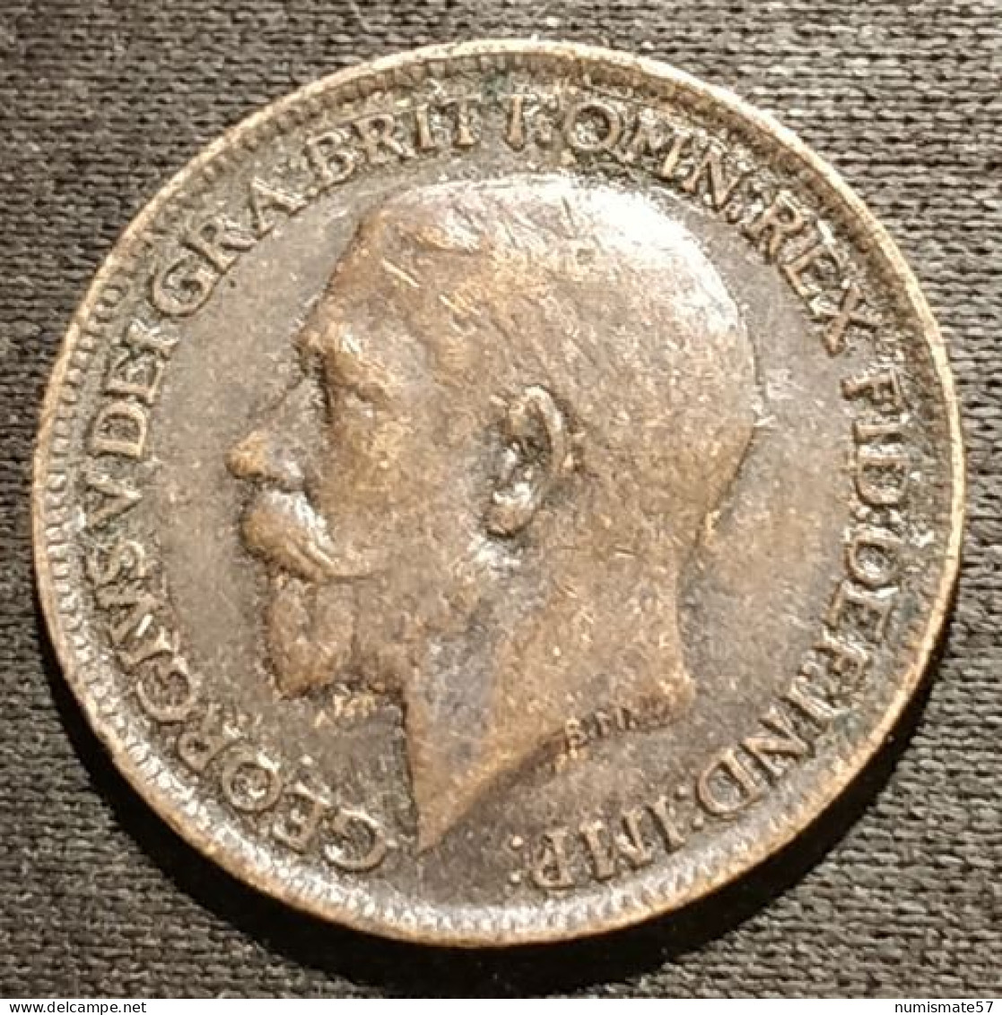 GRANDE BRETAGNE - 1 FARTHING 1917 - George V - 1ère Effigie - KM 808.1 - B. 1 Farthing