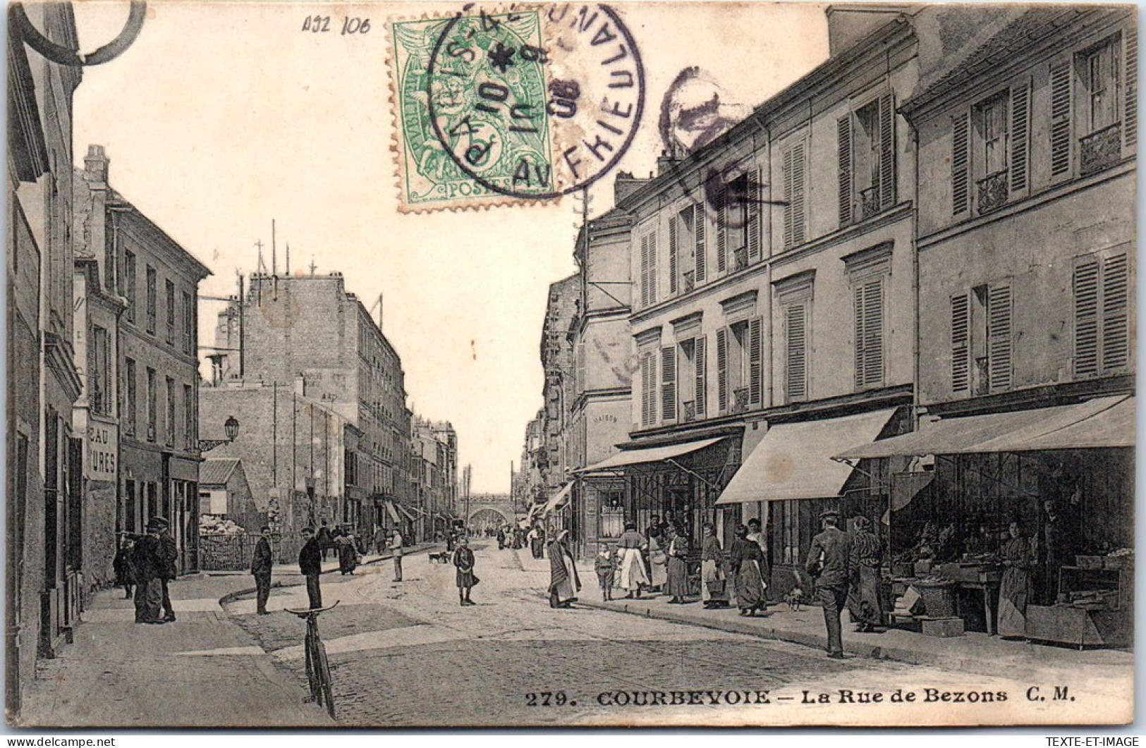 92 COURBEVOIE - Vue De La Rue De Bezons. - Courbevoie