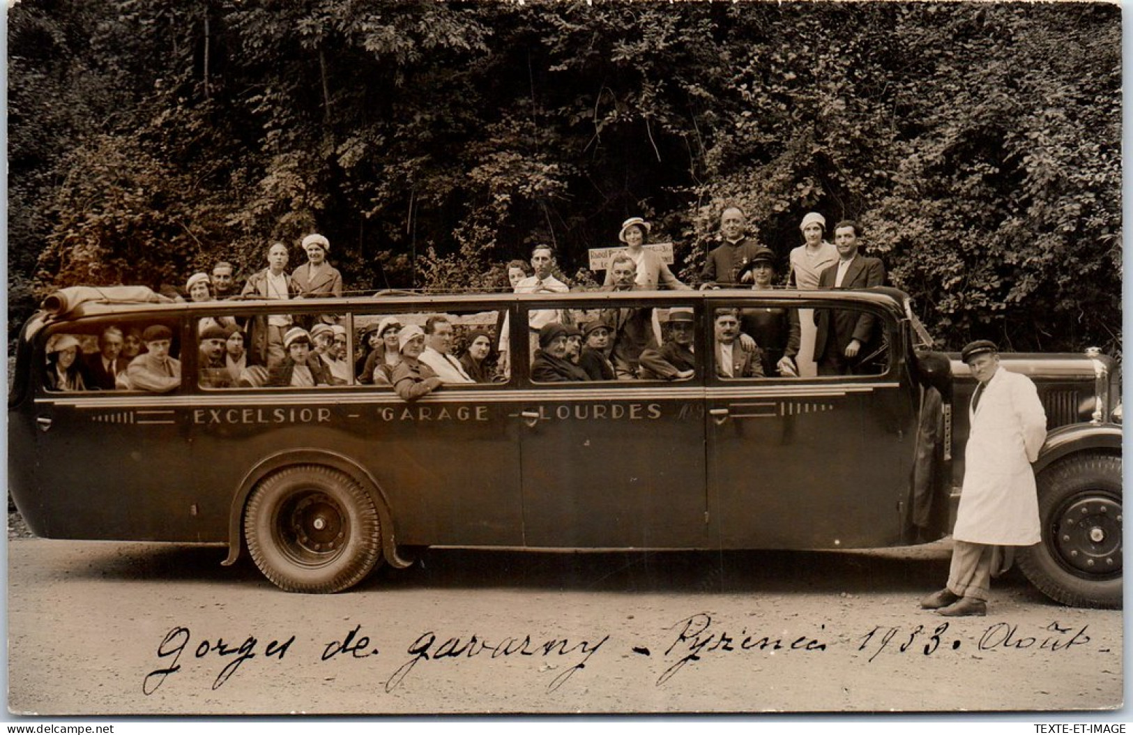 65 GAVARNY - CARTE PHOTO - Bus Excelsior Aout 1933 - Gavarnie