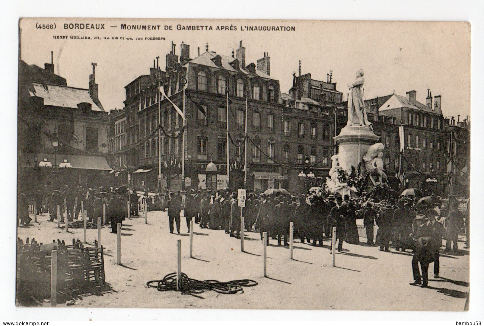 BORDEAUX * GIRONDE * INAUGURATION MONUMENT GAMBETTA * Colonne Morice - Bordeaux