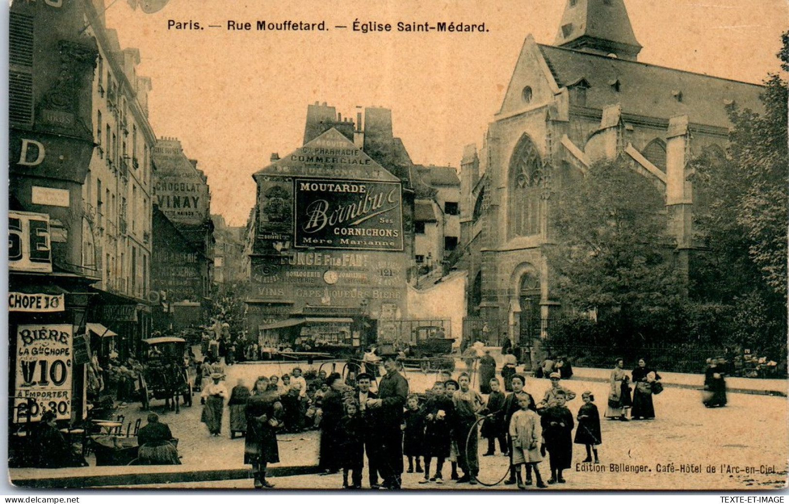 75005 PARIS - La Rue Mouffetardn, Eglise Saint Medard  - Arrondissement: 05