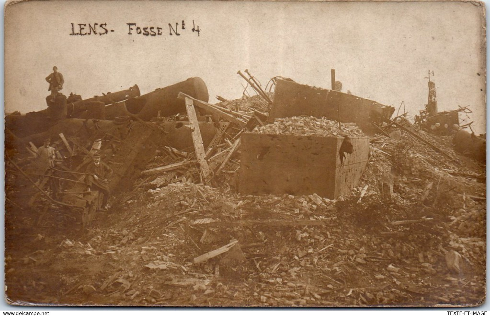 62 LENS - CARTE PHOTO - Ruines Fosse N°4 - Lens