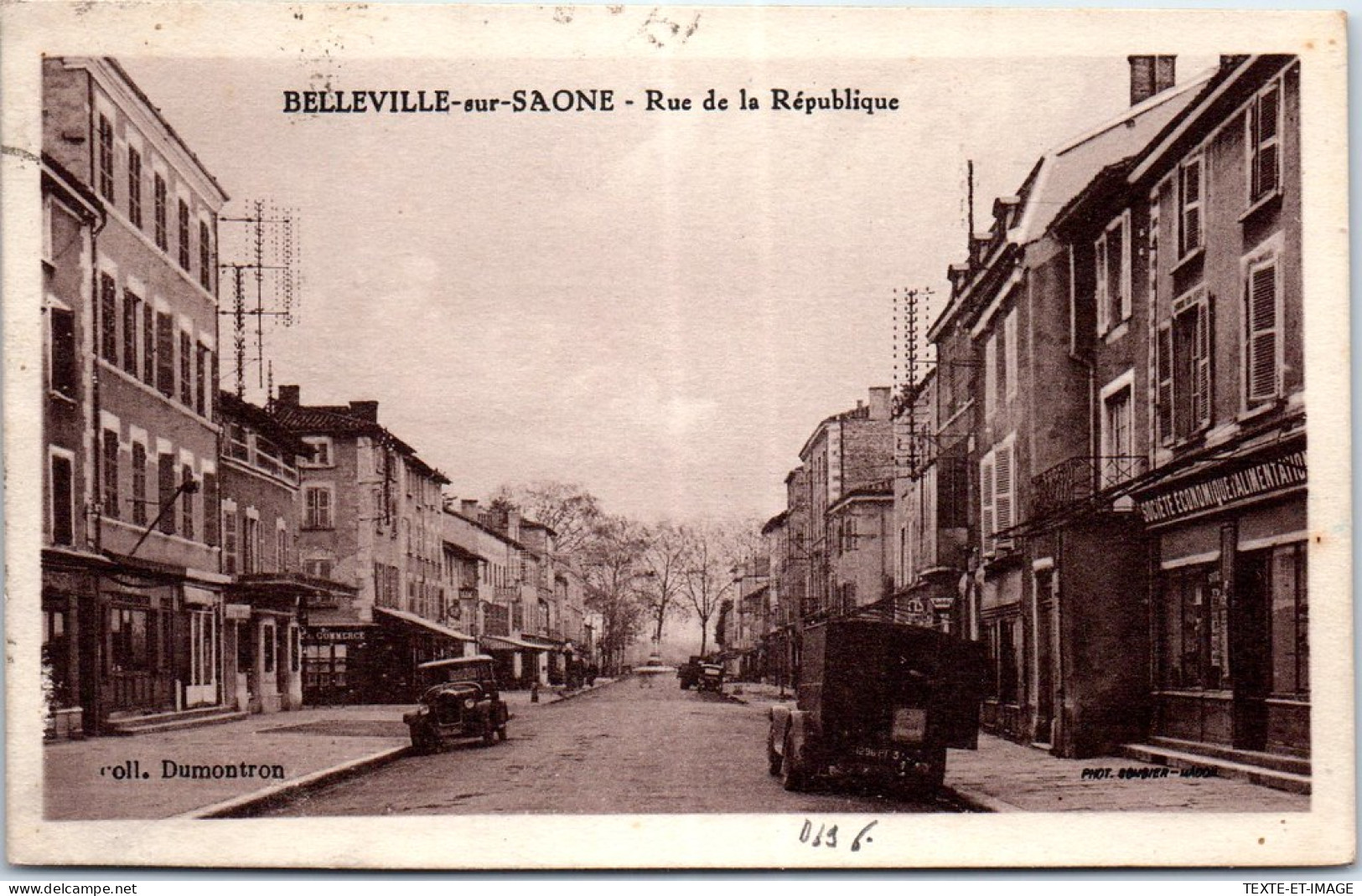 69 BELLEVILLE SUR SAONE - Vue Sur La Rue De La Republique. - Belleville Sur Saone