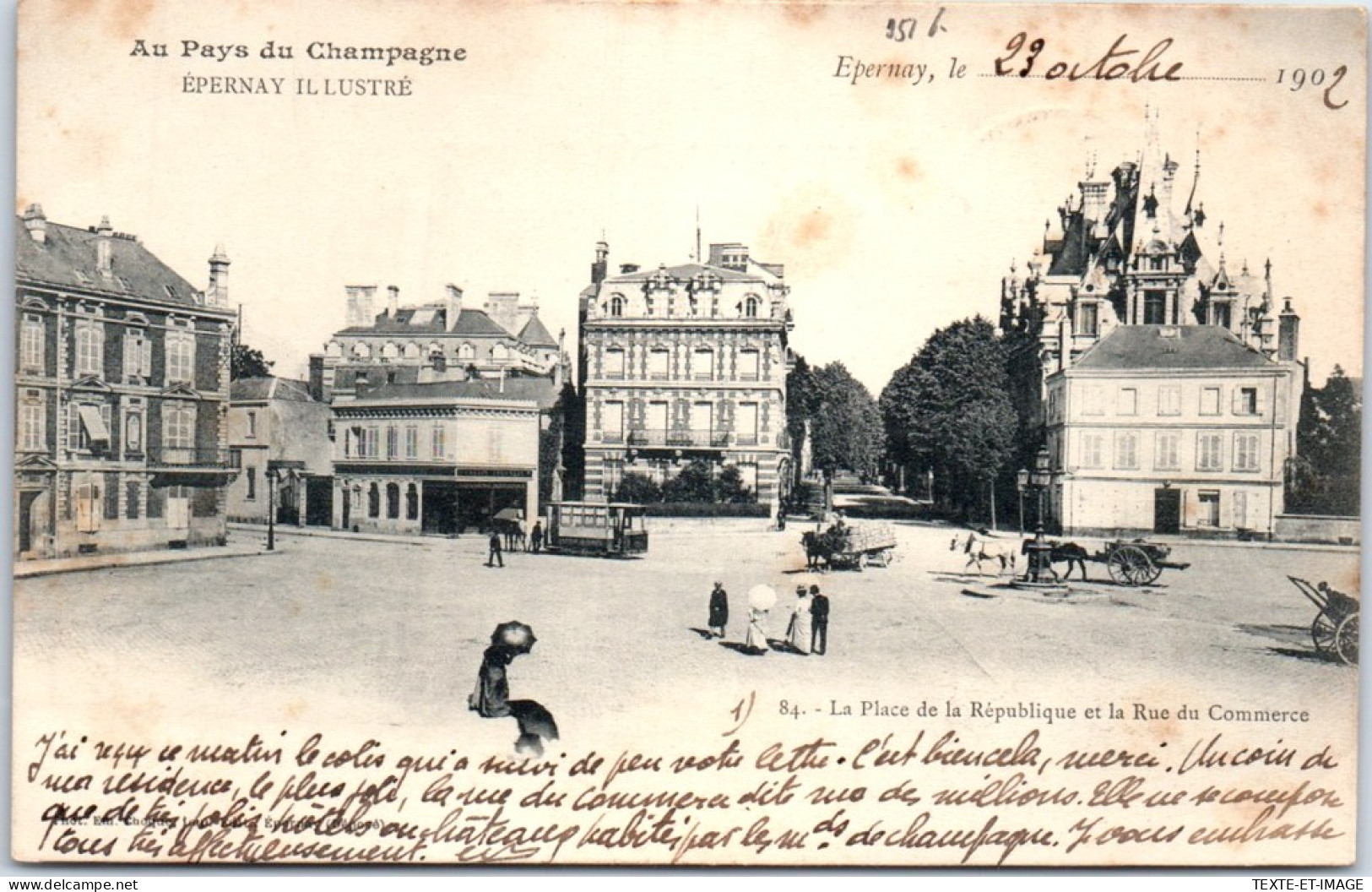 51 EPERNAY - Place De La Republique & Rue Du Commerce - Epernay