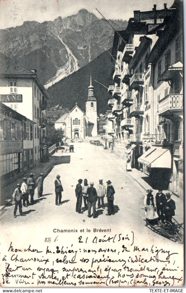 74 CHAMONIX - Vue Sur Le Brevent Depuis La Rue Principale  - Chamonix-Mont-Blanc