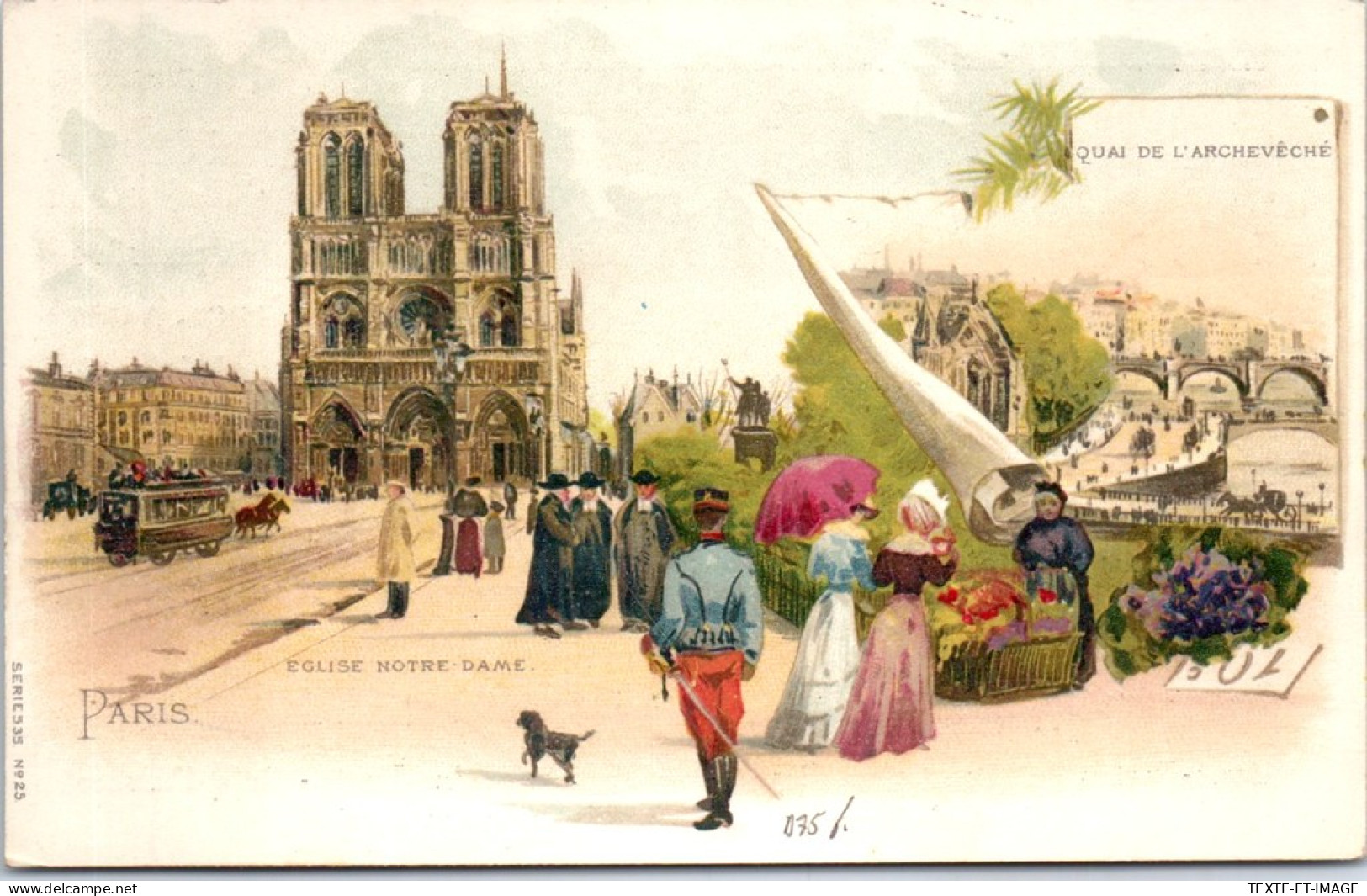 75 PARIS - Eglise Notre Dame & Quai De L'archeveche  - Other & Unclassified