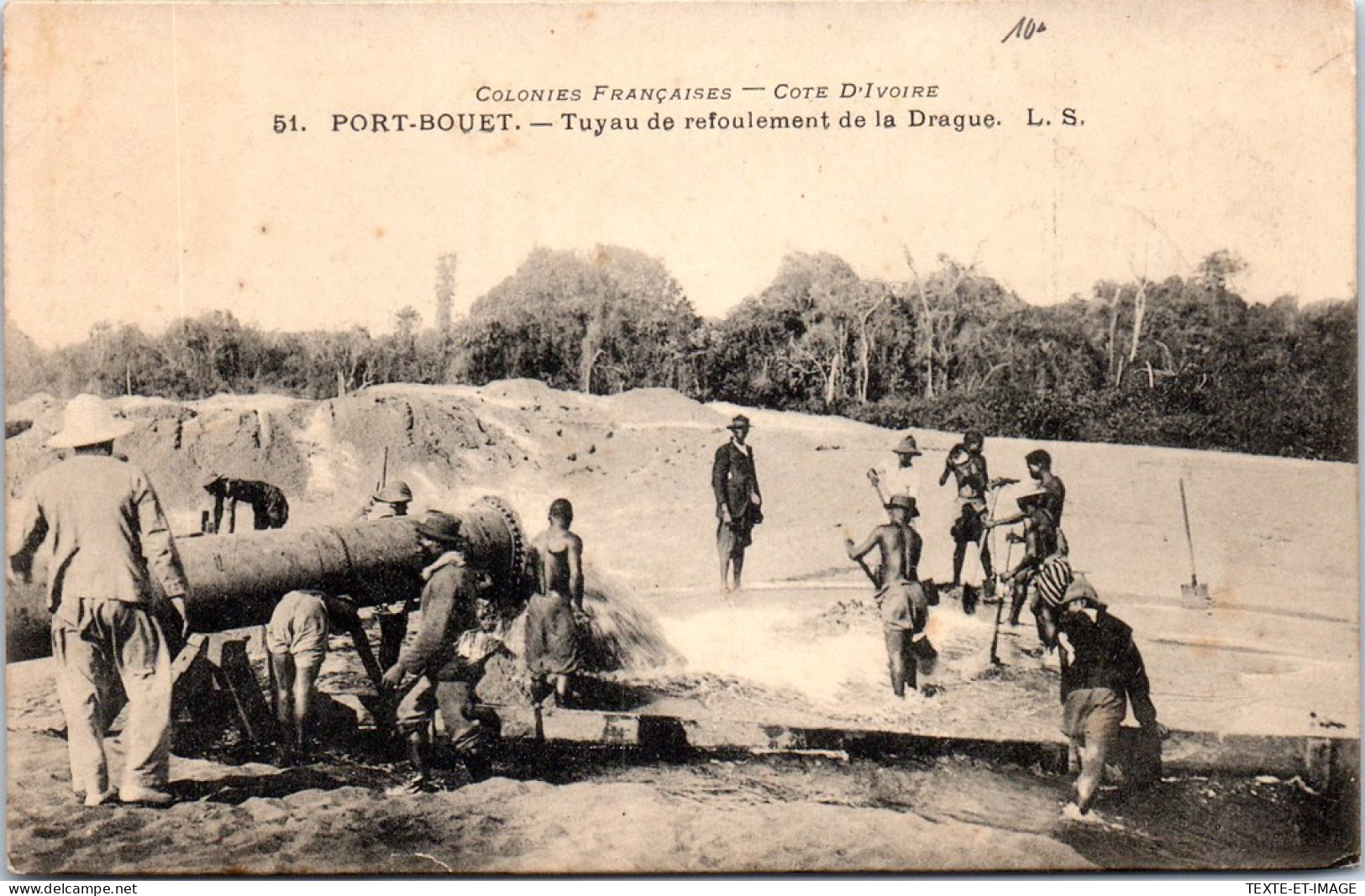 COTE D'IVOIRE - PORT BOUET - Tuyau De Refoulement De La Drague - Côte-d'Ivoire