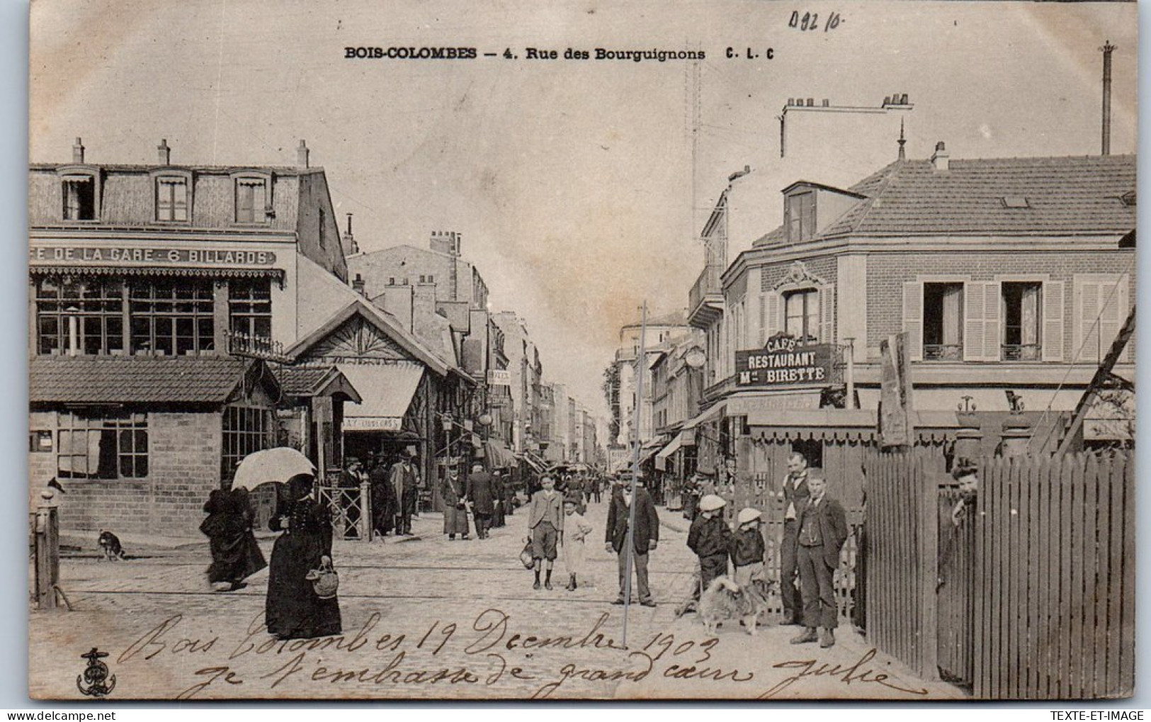 92 BOIS COLOMBES - La Rue Des Bourguignons. - Sonstige & Ohne Zuordnung