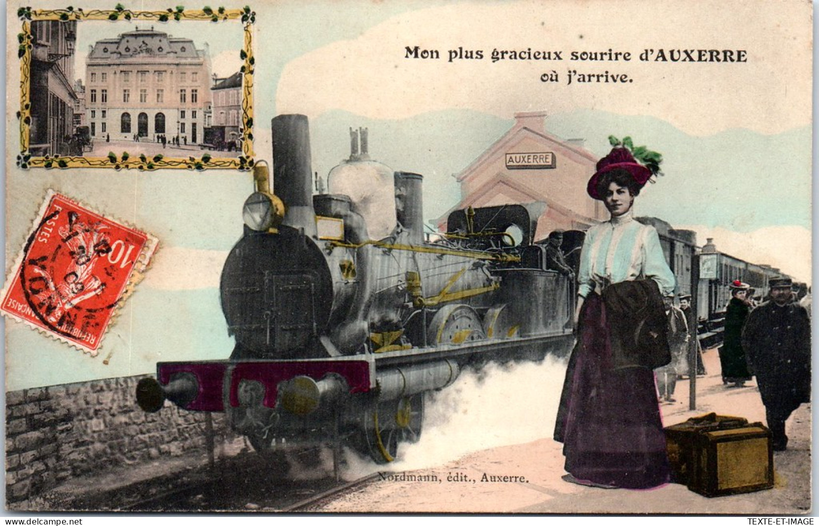 89 AUXERRE - Un Sourire (carte Souvenir - Train) - Auxerre