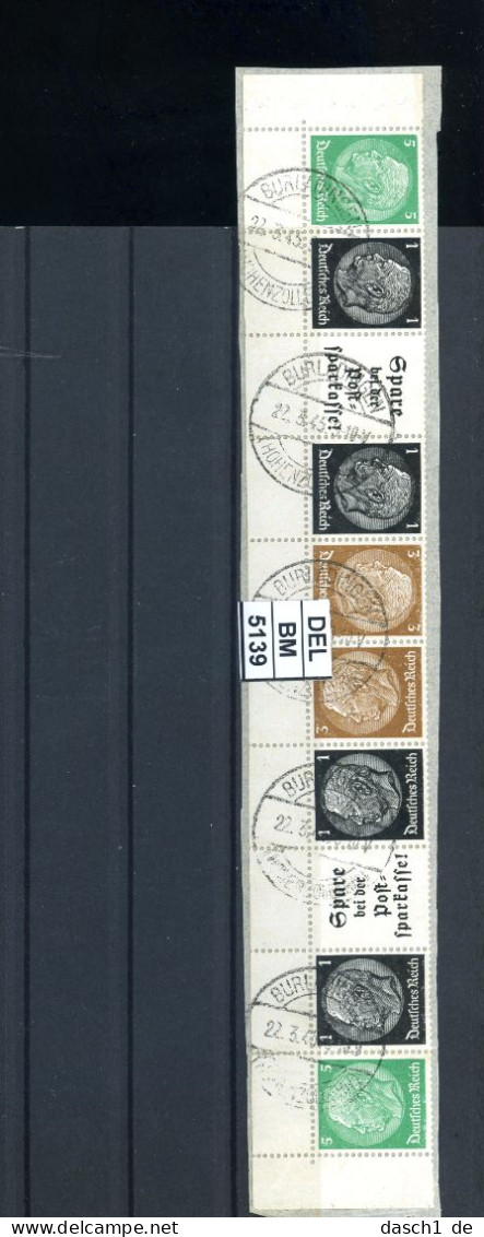 DEL-BM5139, Deutsches Reich,  Zusammendrucke Hindenburg, O, 2 X EG-Str. 3 UR - Zusammendrucke