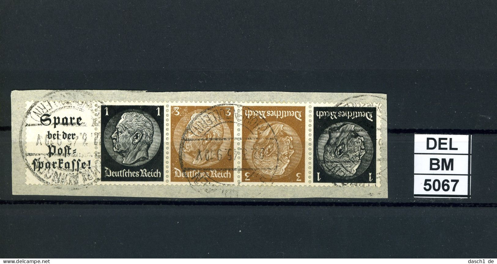 DEL-BM5067, Deutsches Reich,  Zusammendrucke Hindenburg, O, W100 - Se-Tenant
