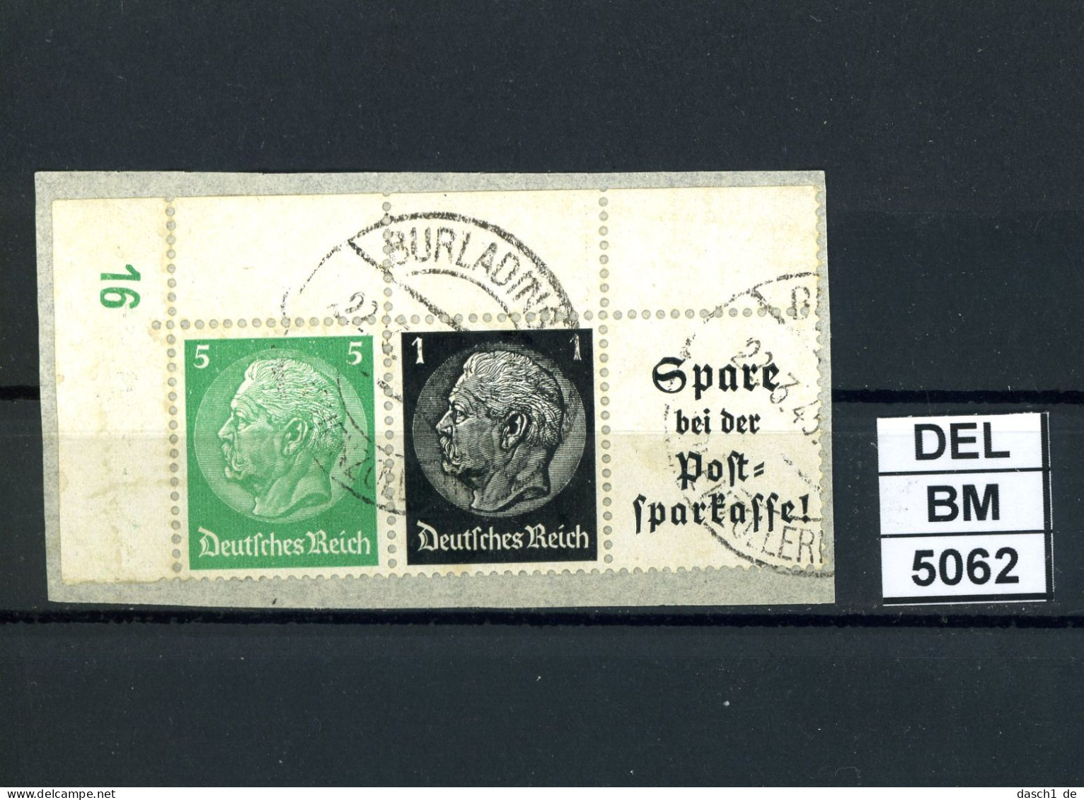 DEL-BM5062, Deutsches Reich,  Zusammendrucke Hindenburg, O, W96, OR - Zusammendrucke