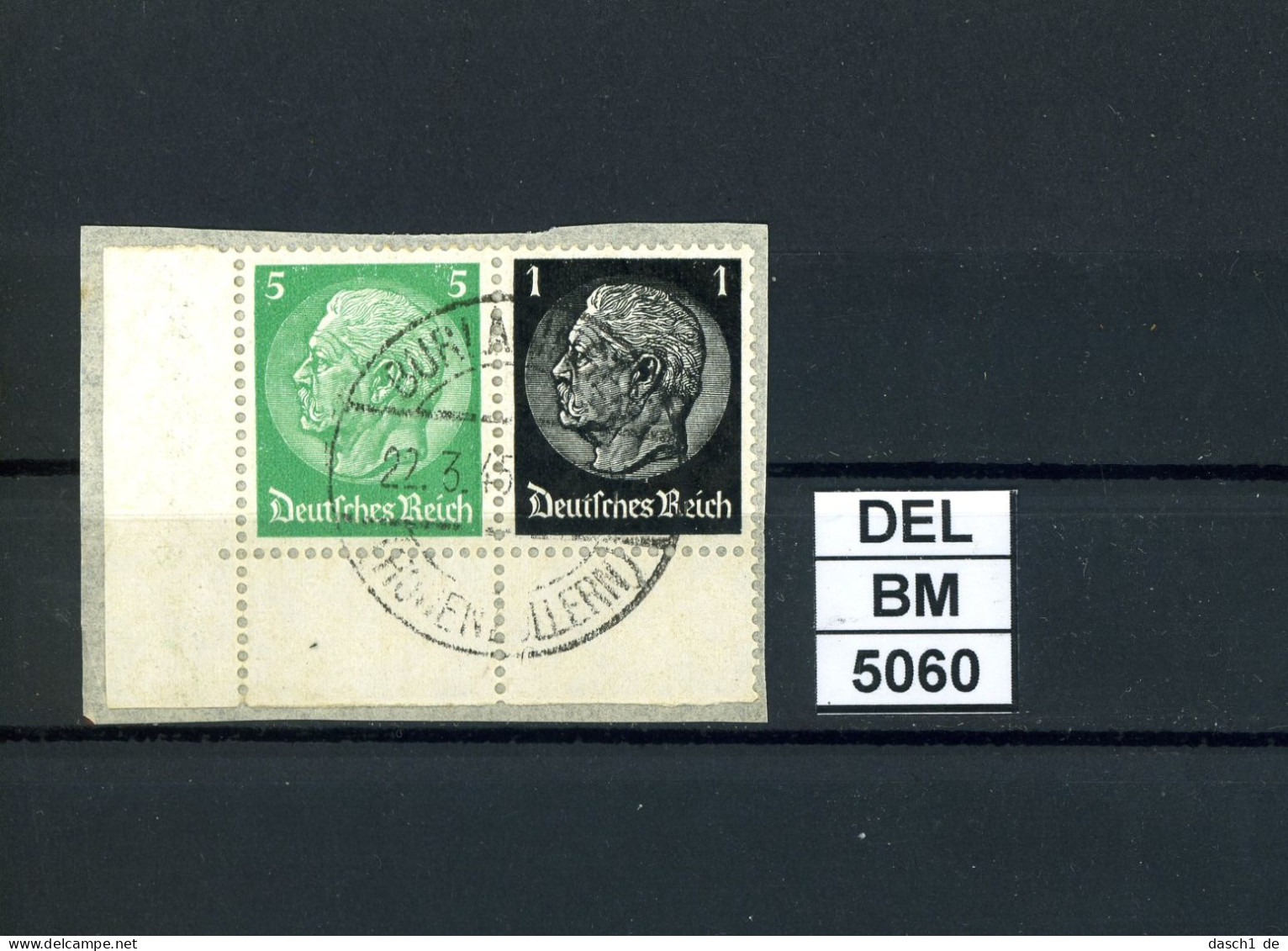 DEL-BM5060, Deutsches Reich,  Zusammendrucke Hindenburg, O, W59, UR - Zusammendrucke