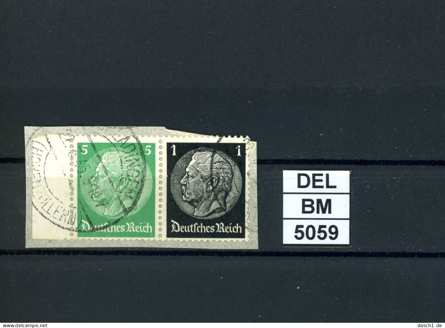 DEL-BM5059, Deutsches Reich,  Zusammendrucke Hindenburg, O, W59, SR - Zusammendrucke