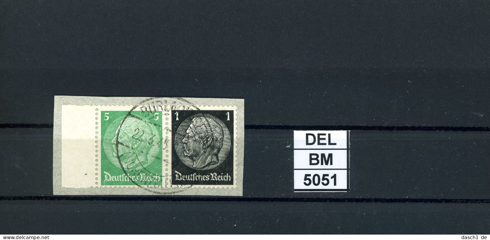 DEL-BM5052, Deutsches Reich,  Zusammendrucke Hindenburg, O, W59, SR - Se-Tenant