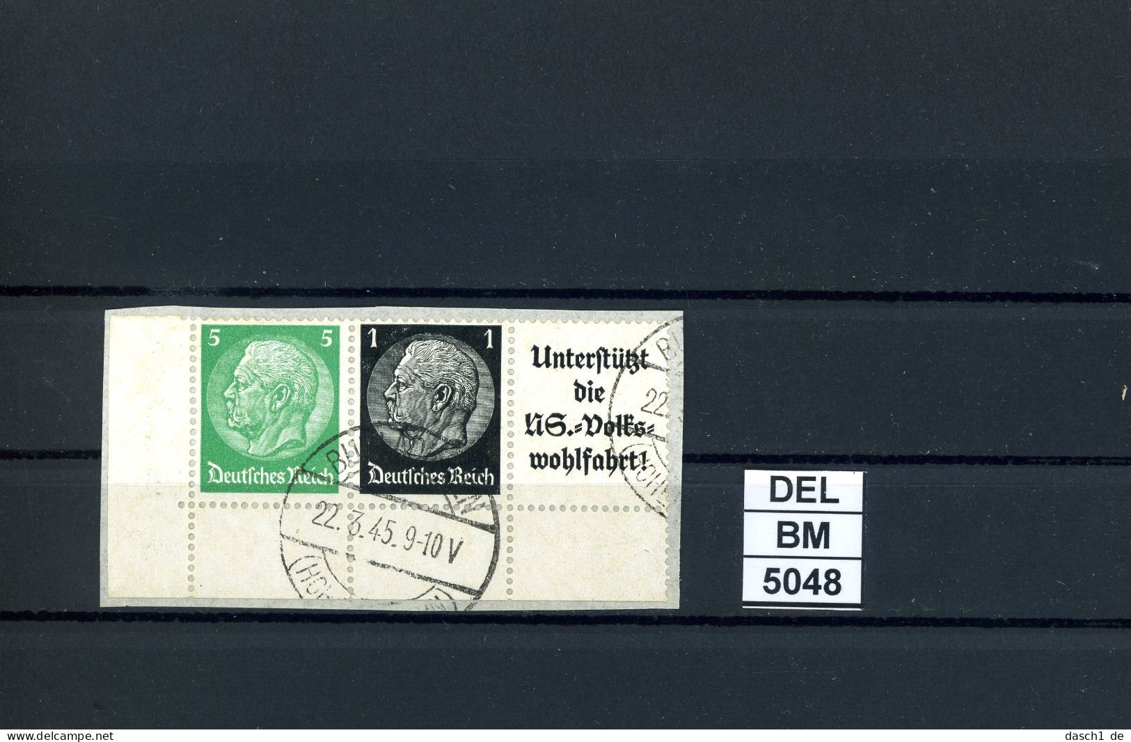 DEL-BM5048, Deutsches Reich,  Zusammendrucke Hindenburg, O, W90, UR - Zusammendrucke