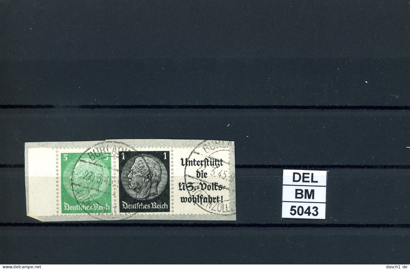 DEL-BM5043, Deutsches Reich,  Zusammendrucke Hindenburg, O, W90, SR - Se-Tenant
