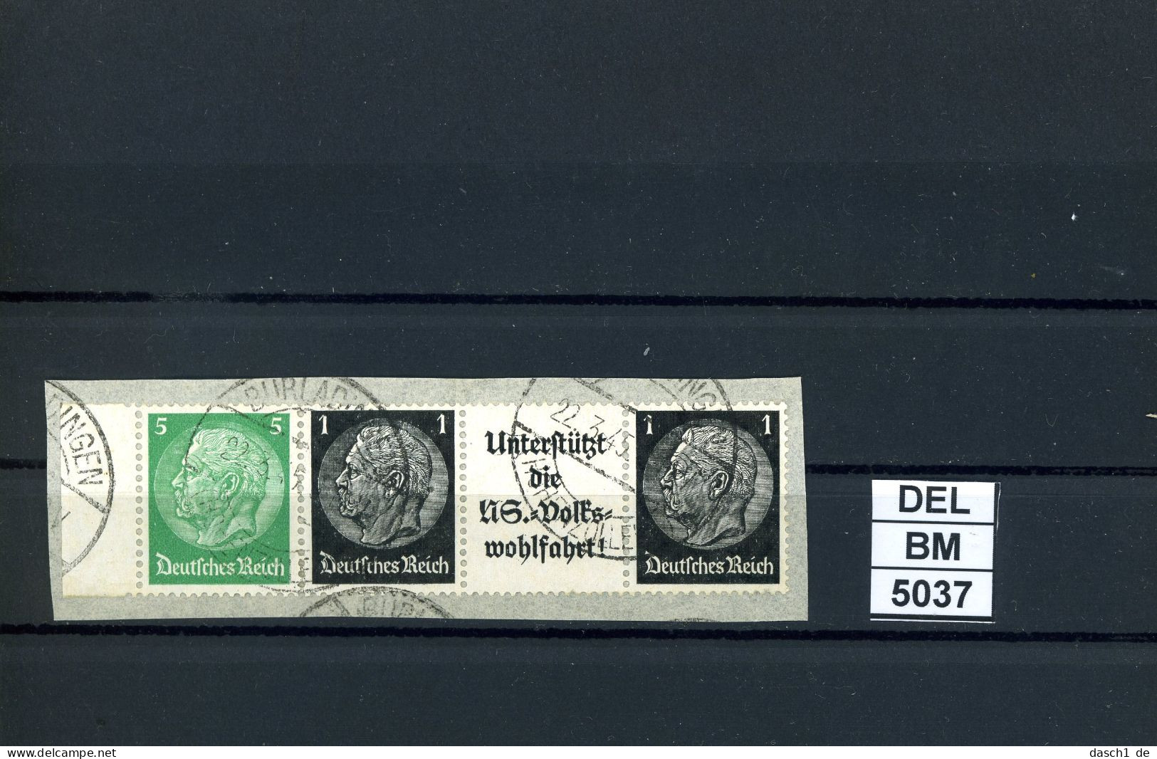 DEL-BM5037, Deutsches Reich,  Zusammendrucke Hindenburg, O, W92, SR - Zusammendrucke