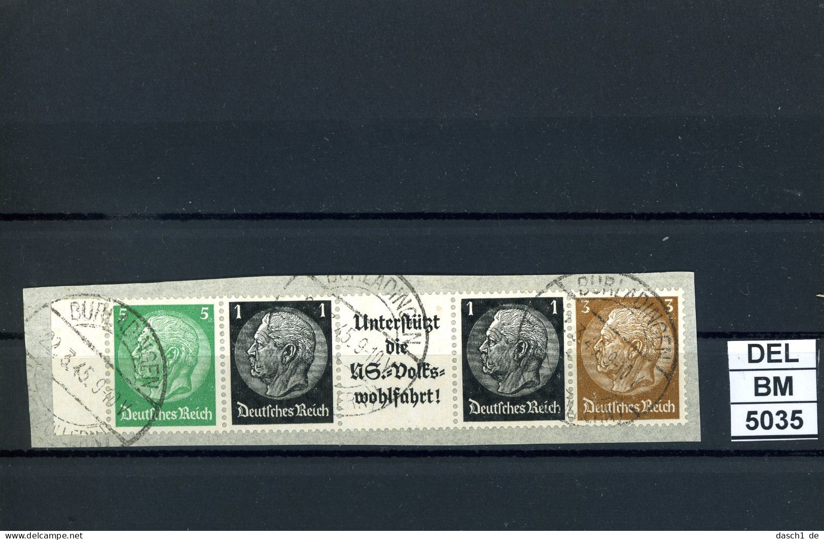 DEL-BM5035, Deutsches Reich,  Zusammendrucke Hindenburg, O, EG-Str. 2, SR - Zusammendrucke