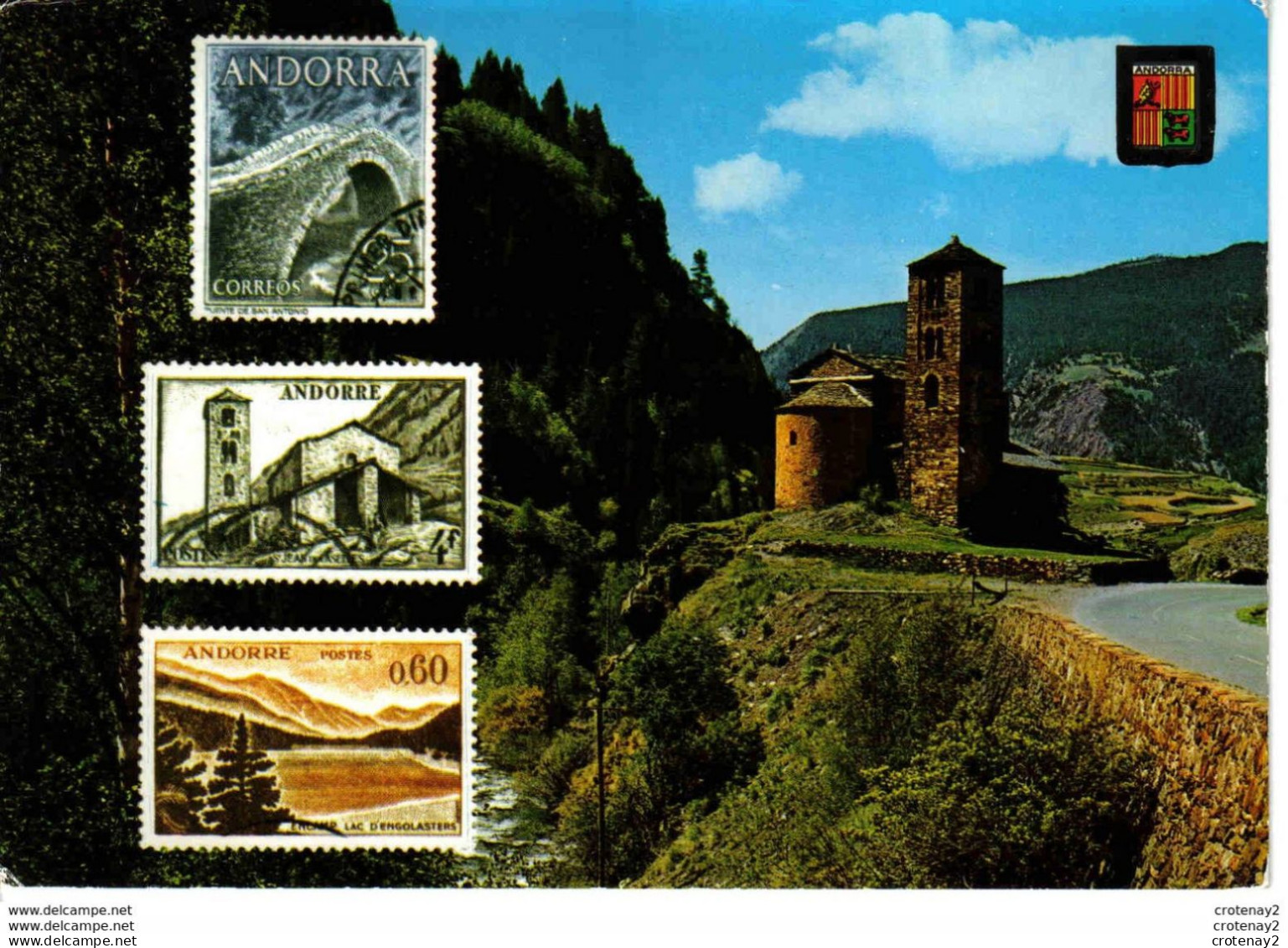 Valls D'Andorra ANDORRE VOIR TIMBRE Canillo Eglise Romane San Juan De Casselles N°4721 En 1972 Comercial Escudo De Oro - Andorre