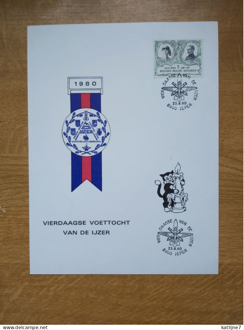 Vierdaagse Voettocht Van De IJzer  1980 Kaart Nr 9 - Commemorative Documents