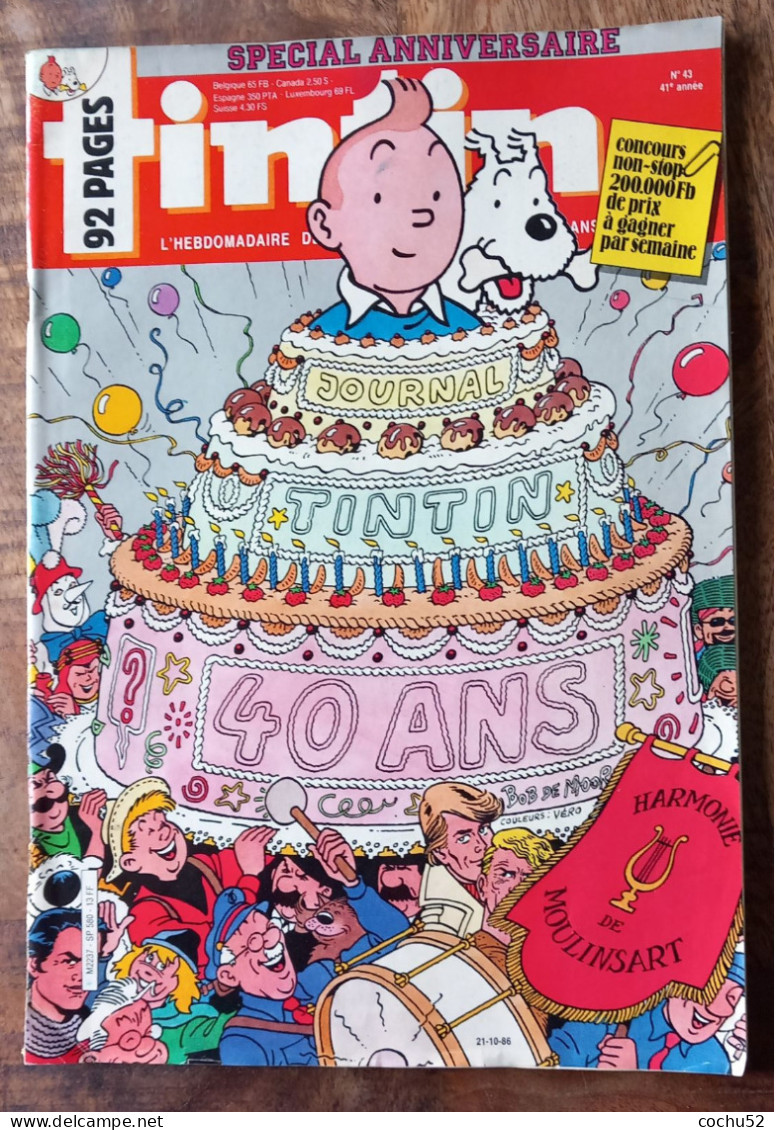 Bande Dessinée, Revue Tintin, N° 43, 41e Année (couverture Hergé, …)---40 Ans - Kuifje
