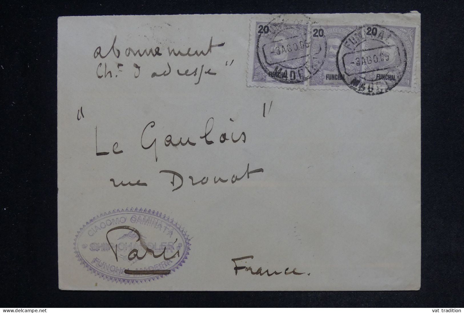 FUNCHAL - Enveloppe Pour La France En 1896  - L 152500 - Funchal