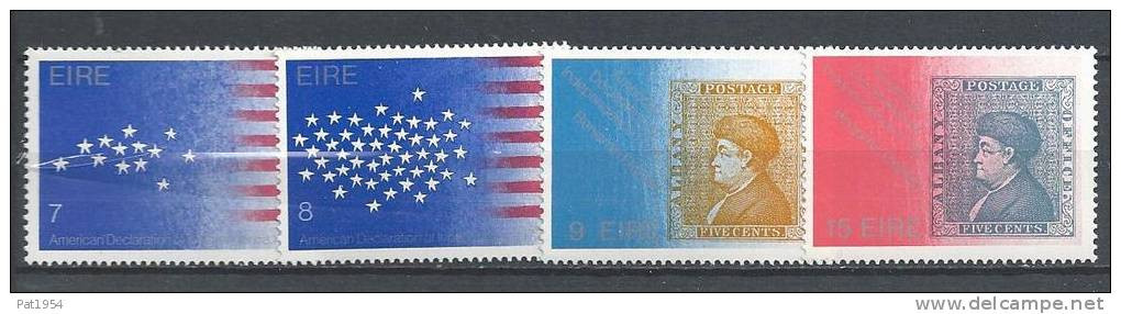 Irlande 1976 Série N°342/345 Neuve** Bicentenaire De L'indépendance Des USA - Unused Stamps