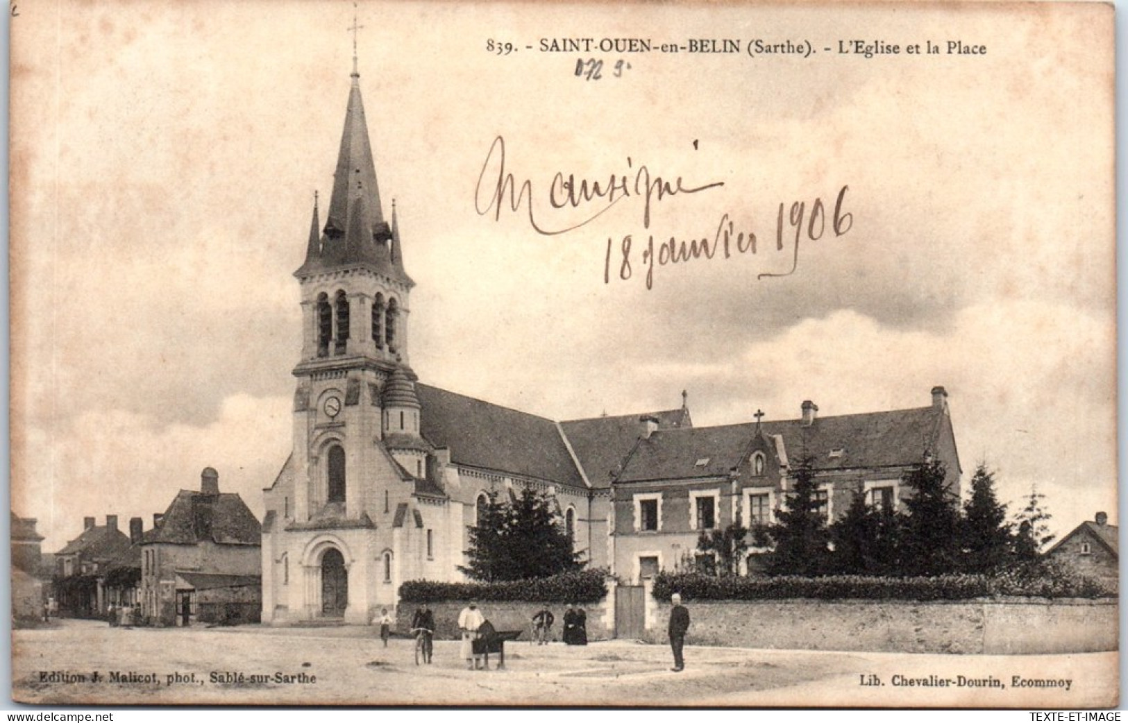 72 SAINT OUEN EN BELIN - L'eglise & La Place. - Sonstige & Ohne Zuordnung