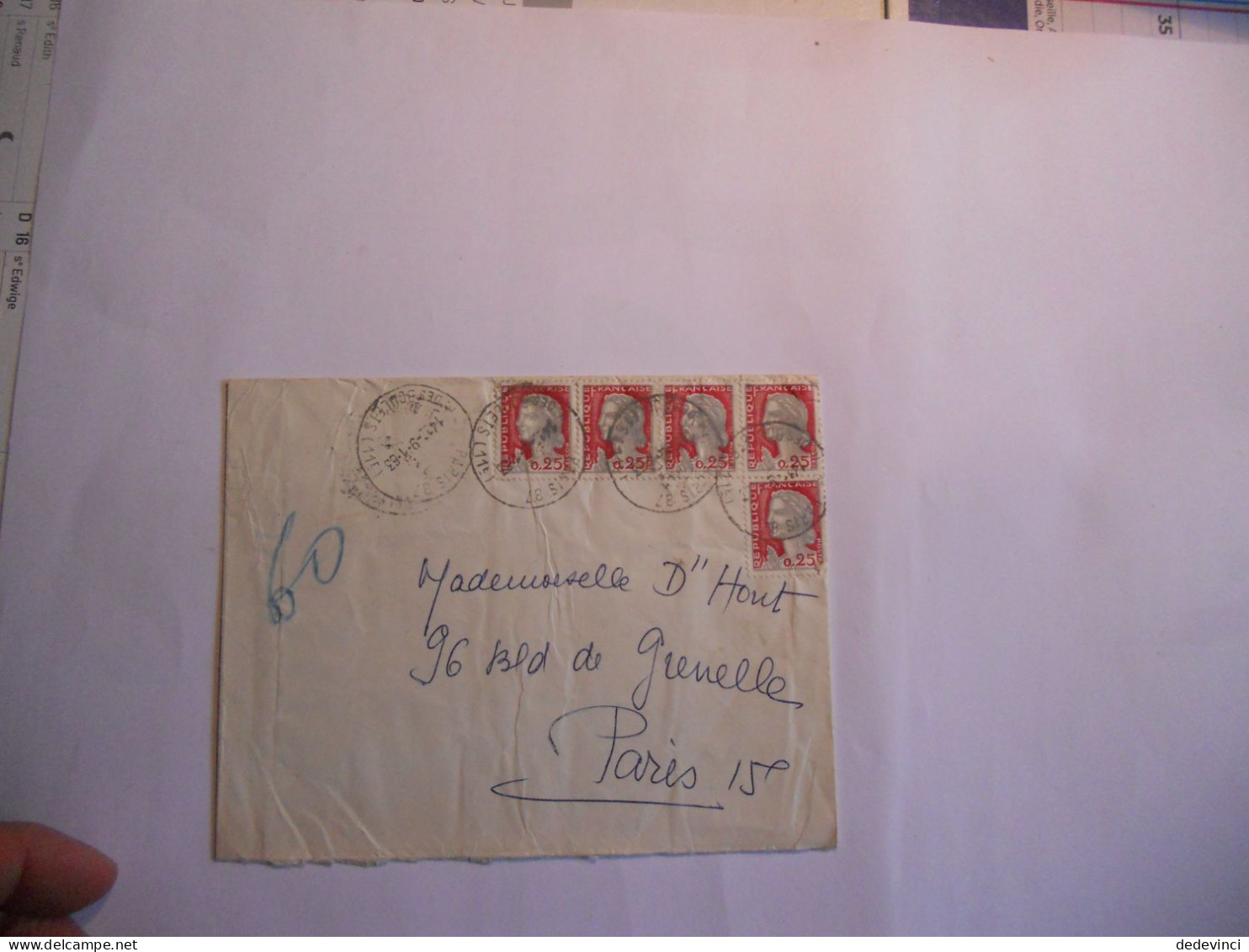 Lettre Pneumatique Paris87 - 1961-....