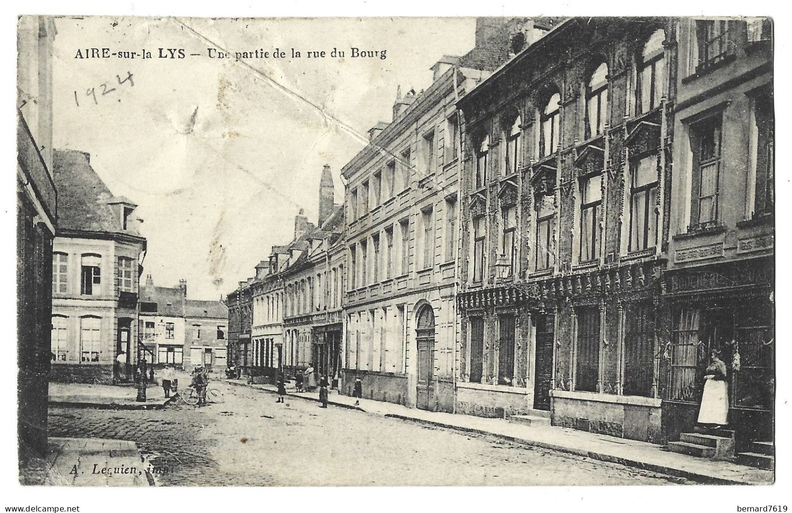 62 Aire Sur La Lys -   Une Partie De La Rue Du Bourg - Aire Sur La Lys