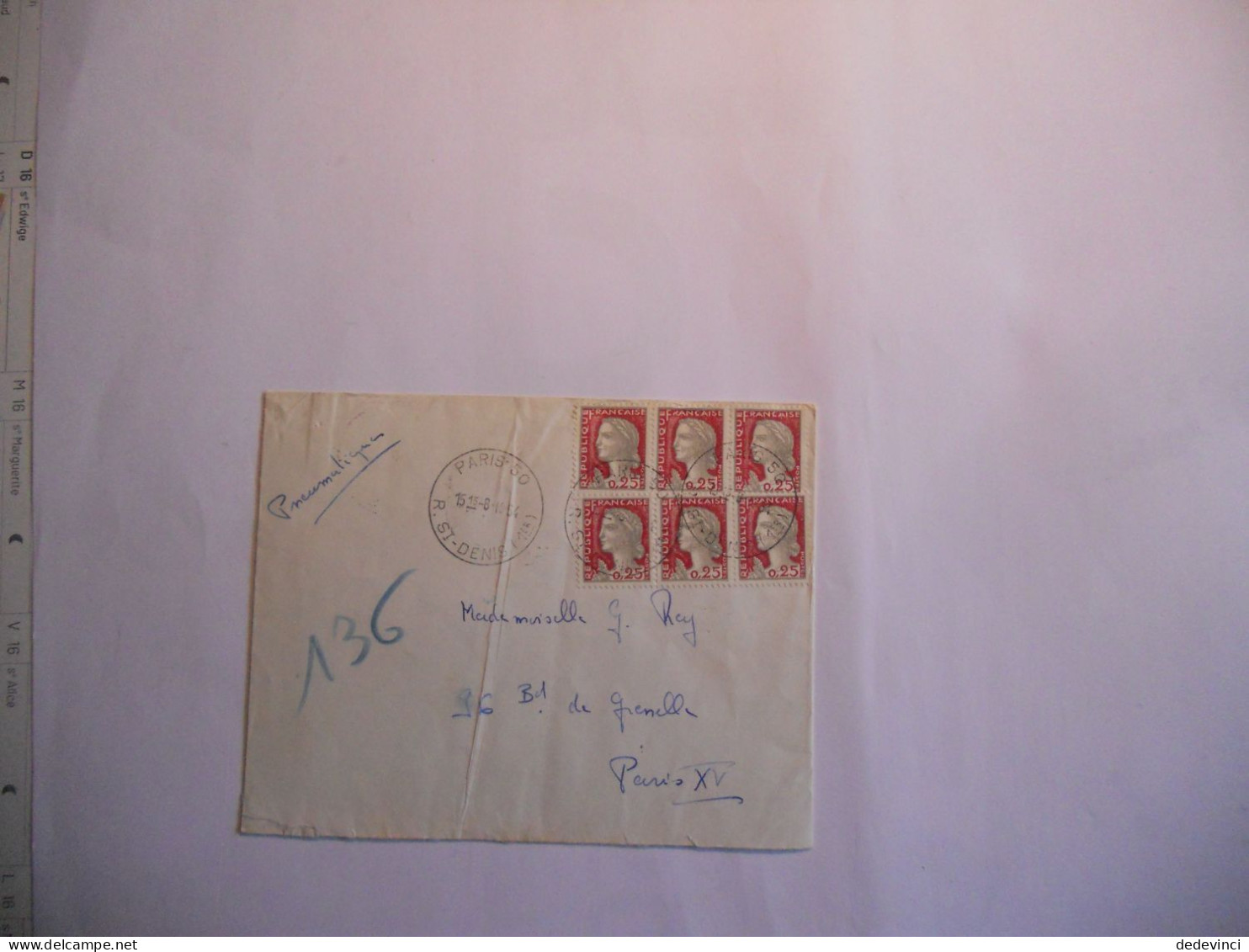 Lettre Pneumatique Paris 50 - 1961-....