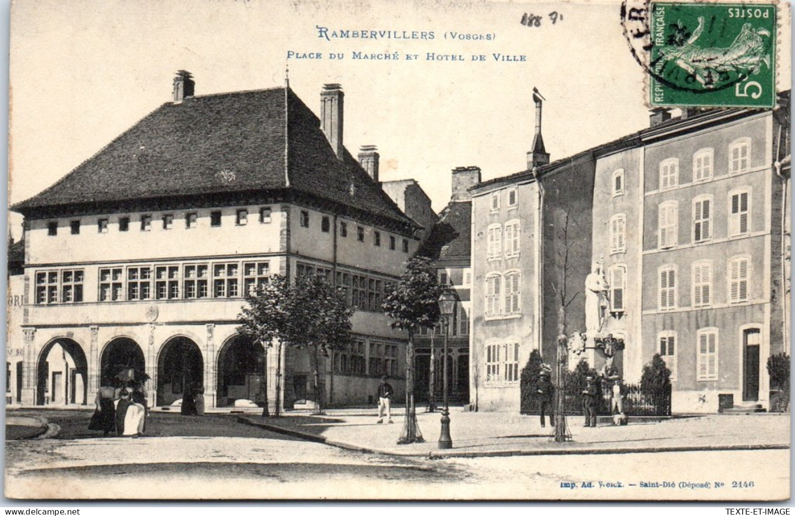 88 RAMBERVILLERS - La Place Du Marche, L'hotel De Ville. - Rambervillers