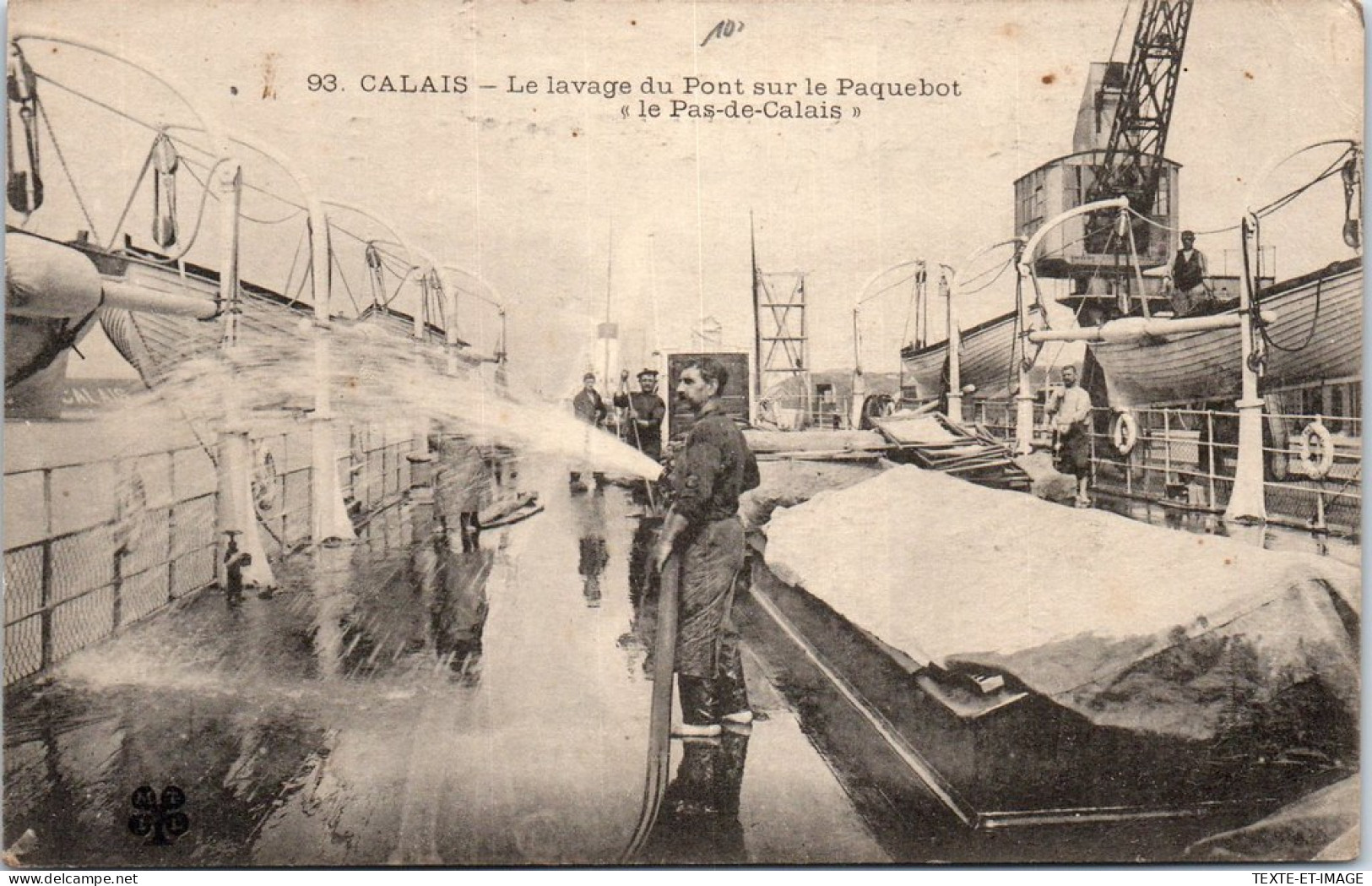 62 CALAIS - Le Lavage Du Pont Sur Le Paquebot PAS DE CALAIS  - Calais