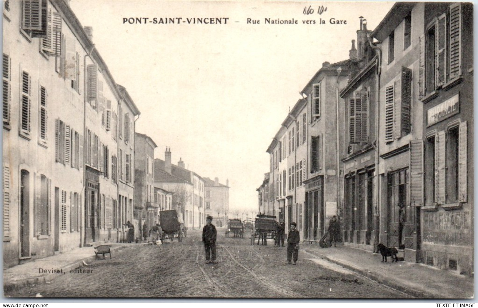 54 PONT SAINT VINCENT - Rue Nationale Vers La Gare. - Autres & Non Classés