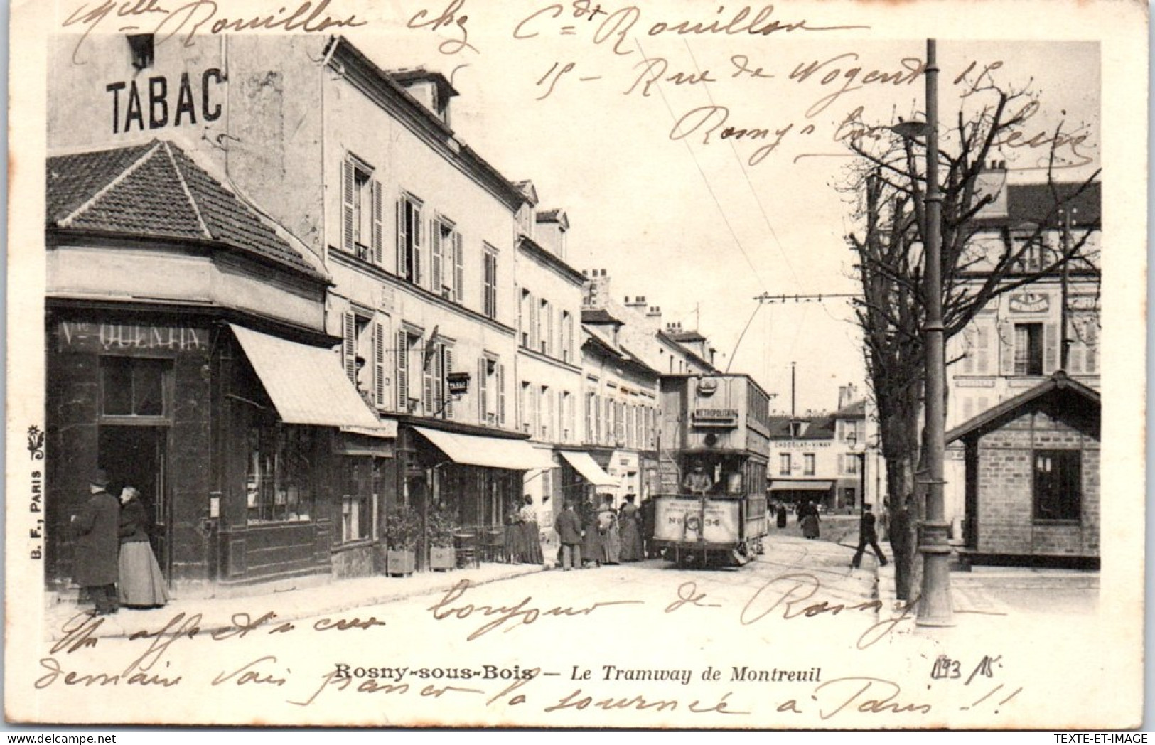 93 ROSNY SOUS BOIS - Le Tramway De Montreuil. - Rosny Sous Bois