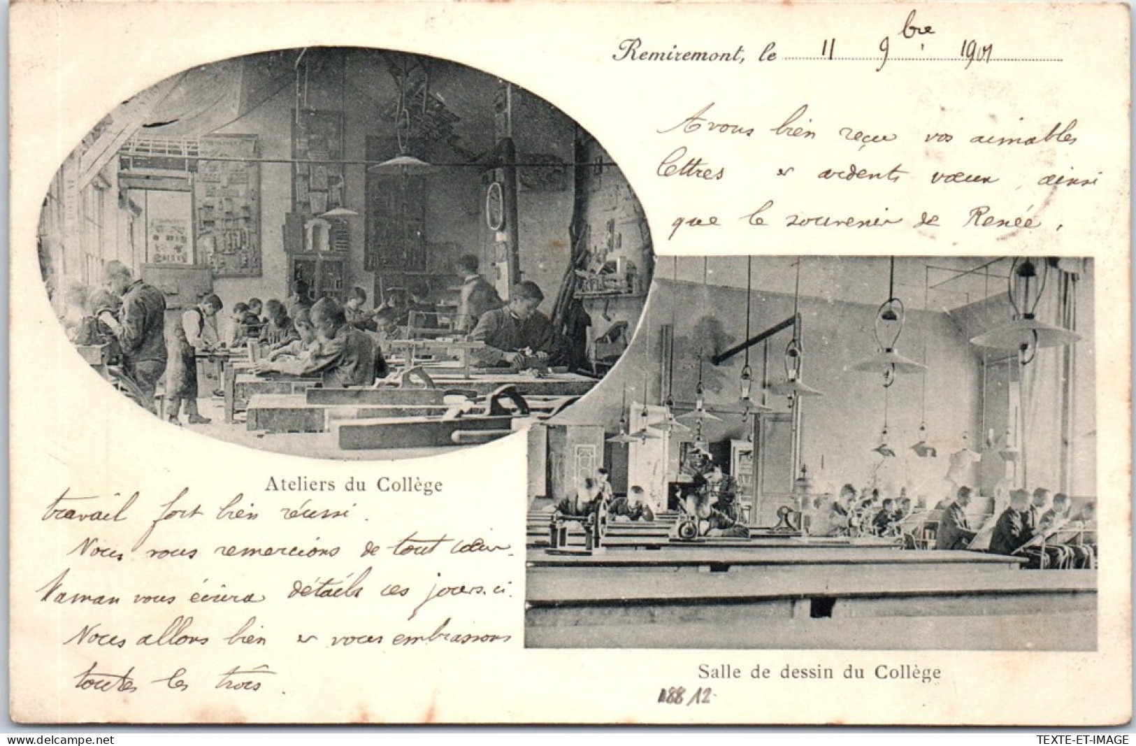 88 REMIREMONT - Carte Double Vues Du College. - Remiremont